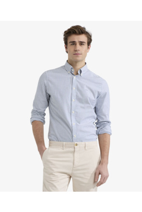 Stretch Oxford Shirt Big Stripe Heren