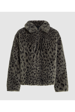 LEOPARD FAUX MINK JACKET