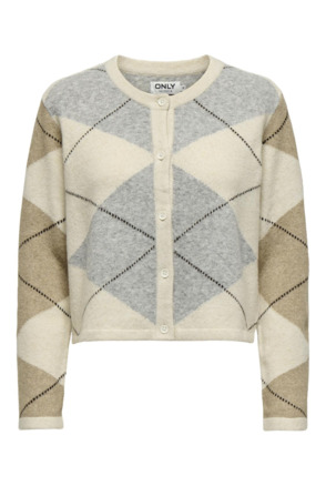 Regular Fit O-Neck Long Sleeves (L/S) Trendy regular fit gebreid vest met knoopsluiting