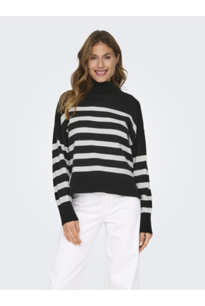 Regular Fit High Neck Long Sleeves (L/S) Gebreide trui met hoge hals en volumemouwen