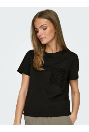 JDYSELMA S/S CROCHET POCKET TOP JRS