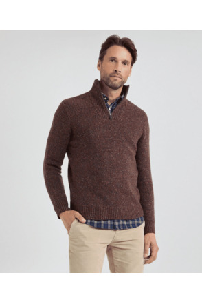 Zip Mock Fishermans Sweater