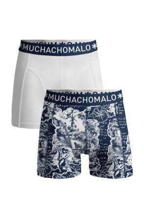 Heren 2-Pack Boxershort Print/Effen Print/White