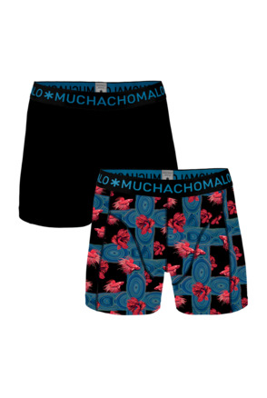 Jongens 2-pack shorts Tegen de stroom Print/Black