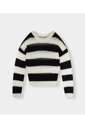 thin knit sweater block stripe