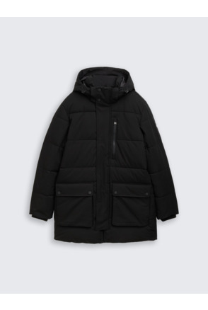 Puffer parka met afneembare capuchon