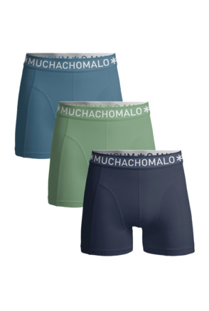 Heren 3-Pack Boxershorts Effen Blue/Green/Blue