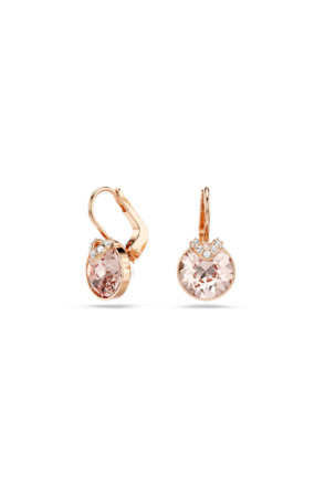 Bella Pierced Earrings Drop Rose Gold shiny Silk Crystal