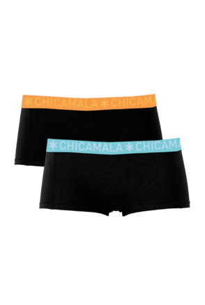 Dames 2-pack Boxershort Solid Black/Black