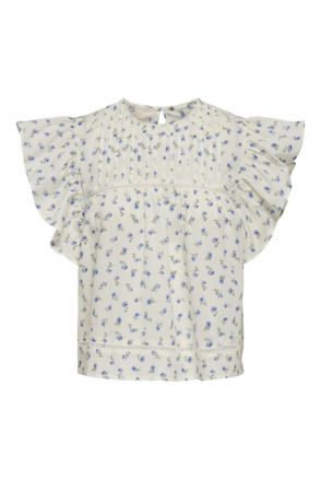 Regular Fit O-Neck Short Sleeves (S/S) Top met ruches en korte mouwen voor dagelijks gebruik