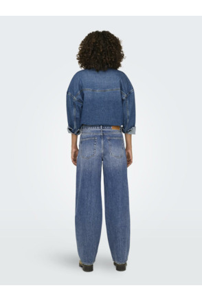 Balloon Fit Riemlussen Hoge Taille Straight Fit Jeans