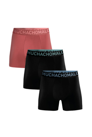 Heren 3-Pack Bamboe Boxershorts Effen Black/Pink