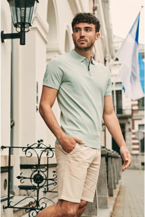 Suitable Half Zip Polo Lichtgroen