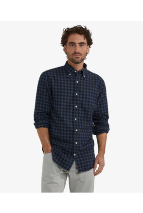 Flannel Blue Check Shirt 100% Cotton Heren