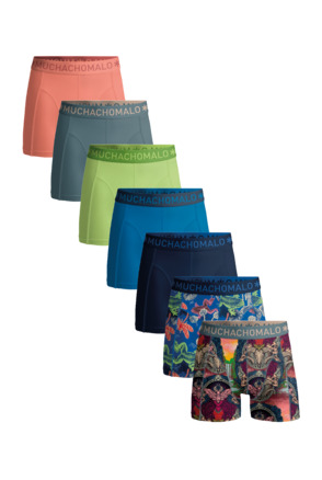 Heren 7-Pack Boxershorts Print/Effen Print/Blue/Grey/Pink