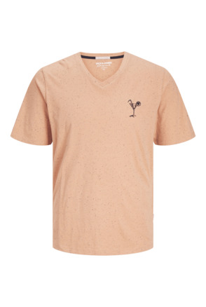 JORPALM EMB TEE SS V-NECK DUT