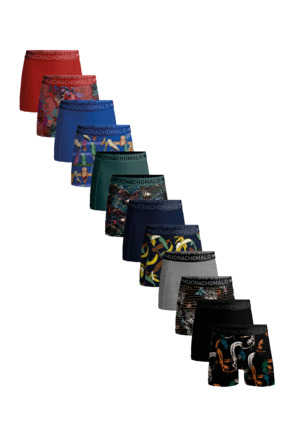 Heren 12-Pack Boxershort Print/Effen Print/Black/Blue/Green/Red