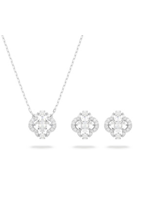 Una Sparkling Dc Set Rhodium shiny White