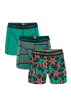 Jongens 3-pack shorts Leven gebaseerd Print/Print/Green