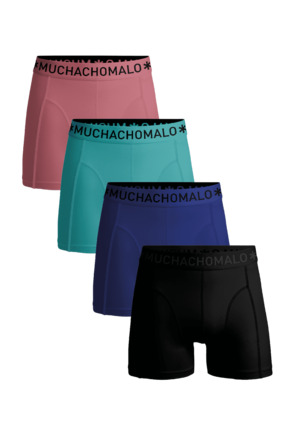Heren 4-Pack Boxershorts Effen Black/Blue/Green/Pink