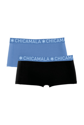 Meisjes 2-pack Boxershorts Effen Black/Blue