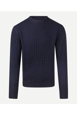 Cable Crew Neck Sweater 100% Lambswool Heren