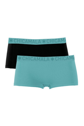 Meisjes 2-pack Boxer Shorts Effen Green/Black