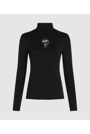 IKON GLITTER MOCK NECK LS TOP