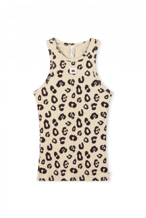 10DAYS Dames rib tanktop luipaard 100% biologisch katoen
