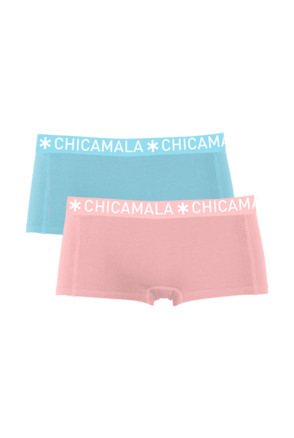 Dames 2-pack Boxershorts Effen Blue/Pink