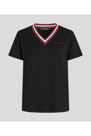 RIB V-NECK SIGNATURE T-SHIRT