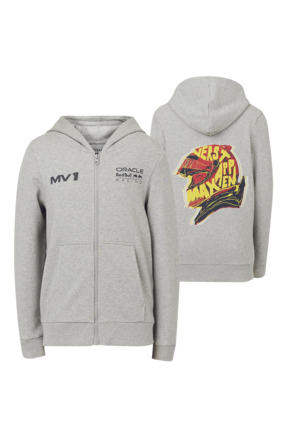 Red Bull Racing Hoodie Grijs Max Helmet - Kids - Max Verstappen