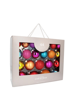 Glazen kerstballen 44 st | Multi | 5-8 cm | In koffer