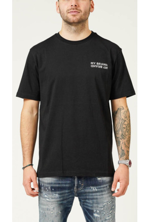 MY BRAND UPSIDE DOWN CHEST BLACK T-SHIRT