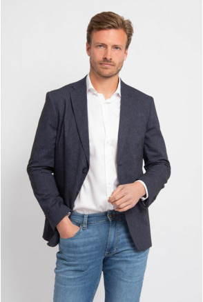 Suitable Blazer Linnen Streep Navy