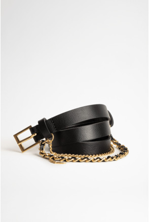 ROCK CHAIN BELT LEATHER