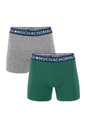 Heren 2-Pack Korte Effen/Effen Darkgreen/Greymelange