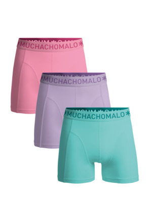 Heren 3-Pack Boxershorts Effen Blue/Purple/Pink