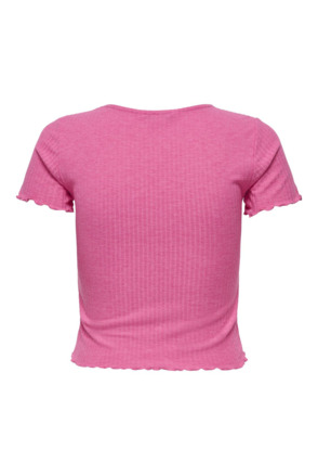 Regular Fit O-Neck Short Sleeves (S/S) Top met ronde hals voor dagelijks gebruik met ruches