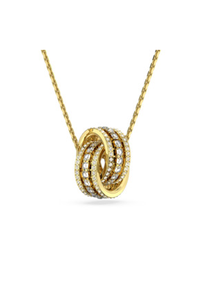 Hyperbola Spin Necklace Gold shiny White Crystal