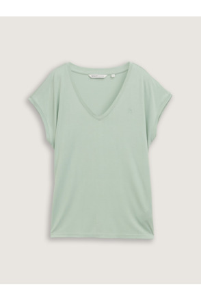 Los T-shirt met V-hals