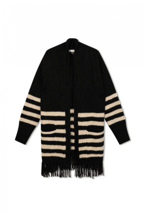 10DAYS Dames gestreepte cardigan trui alpaca wol
