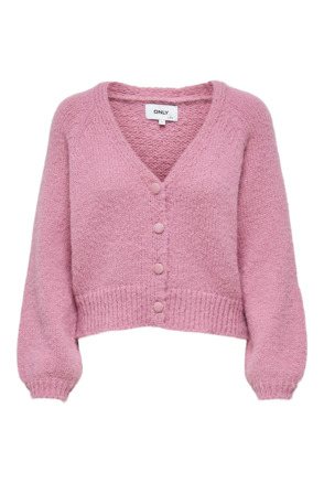 Regular Fit V-Neck Long Sleeves (L/S) Basic gebreid vest met lange ballonmouwen