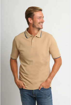 Suitable Respect Polo Tip Ferry Beige