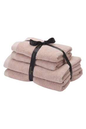 Rio - Handdoek bundel - GOTS KATOEN - 2x 50x100 + 2x 67x130 cm - Dusty pink