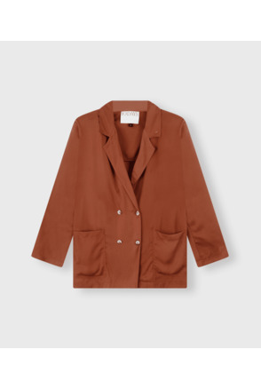 double breasted satin blazer