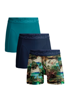 Heren 3-Pack Boxershorts Print/Effen Print/Blue