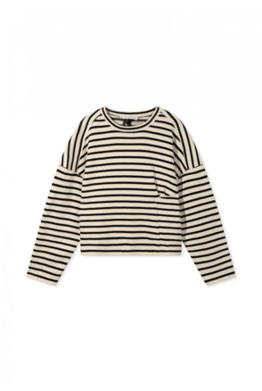 10DAYS Dames gestreepte smock trui katoenmix