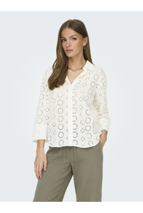 Regular Fit Shirt Collar Long Sleeves (L/S) Gedetailleerde overhemdkraag, lang, met volumemouwen