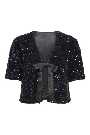 Regular Fit O-Neck 2/4 Sleeves (2/4) Feesttop met strikdetail en koordsluiting voor een glamoureuze look